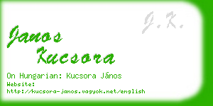 janos kucsora business card